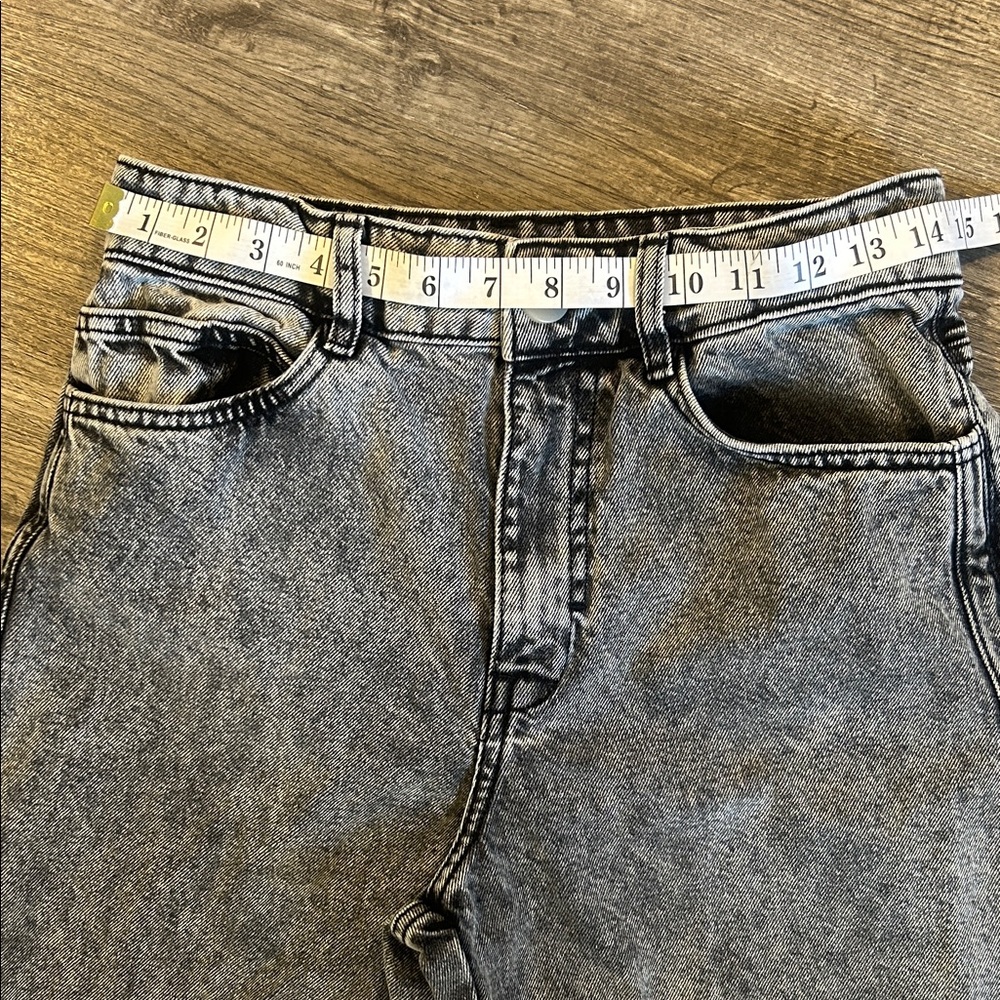 Zara Stonewashed Wide Leg Jeans Gray Acid Wash US Size 6 - Picture 5 of 8